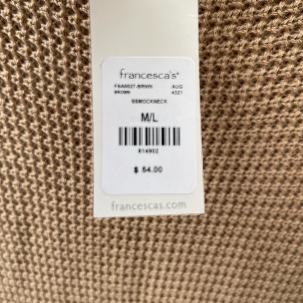Francesca’s Alya tan poncho sweater NWT - Picture 6 of 8